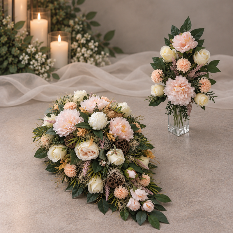 Ikebana a kytica na hrob