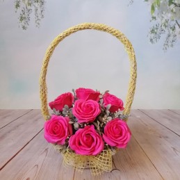 Mydlové ruže v košíku
